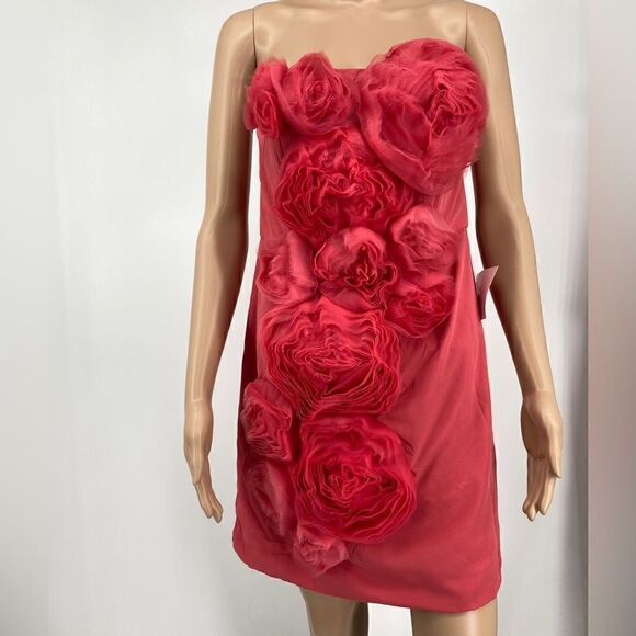 ASOS 3D Roses Pink Mini Dress Size 6 /UK 10/38 Like New - Picture 1 of 8